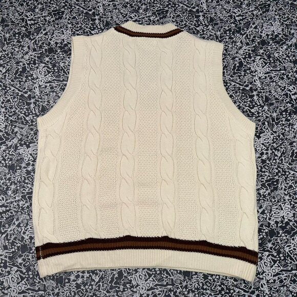 🤍 Classic cream knit sleeveless sweater vest - Picture 5 of 5